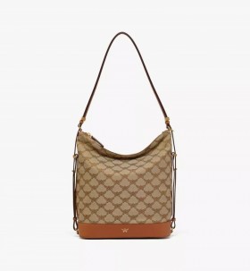 Beige MCM tutto il Mondo Himmel Hobo in Lauretos Jacquard Borse a Spalla 